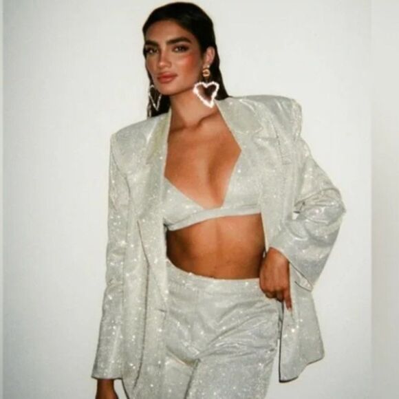 NWT SLA The Label Gold Paloma Blazer Size M - Picture 2 of 4